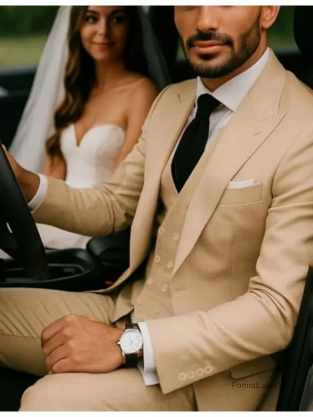 Men's 3 Piece Double Breasted Suit Regular Fit Blazer Vest Pants Wedding Tuxedo